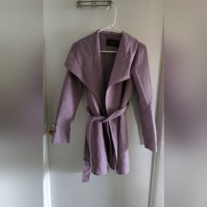 Tahari Purple Belted Trench
